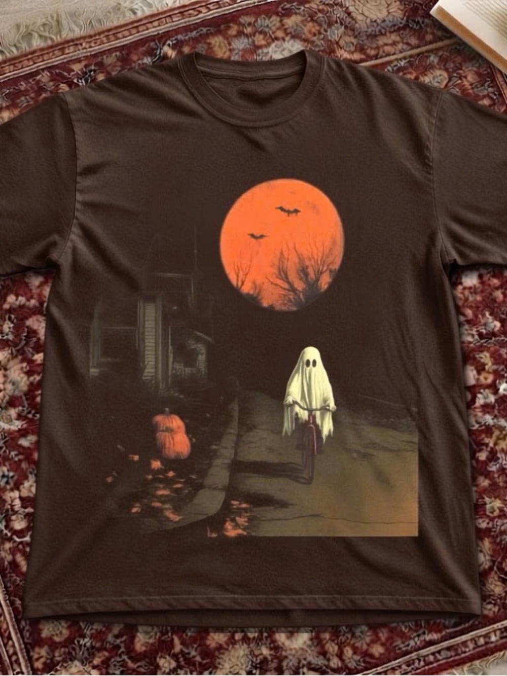 Brown Halloween Ghost Graphic Tee